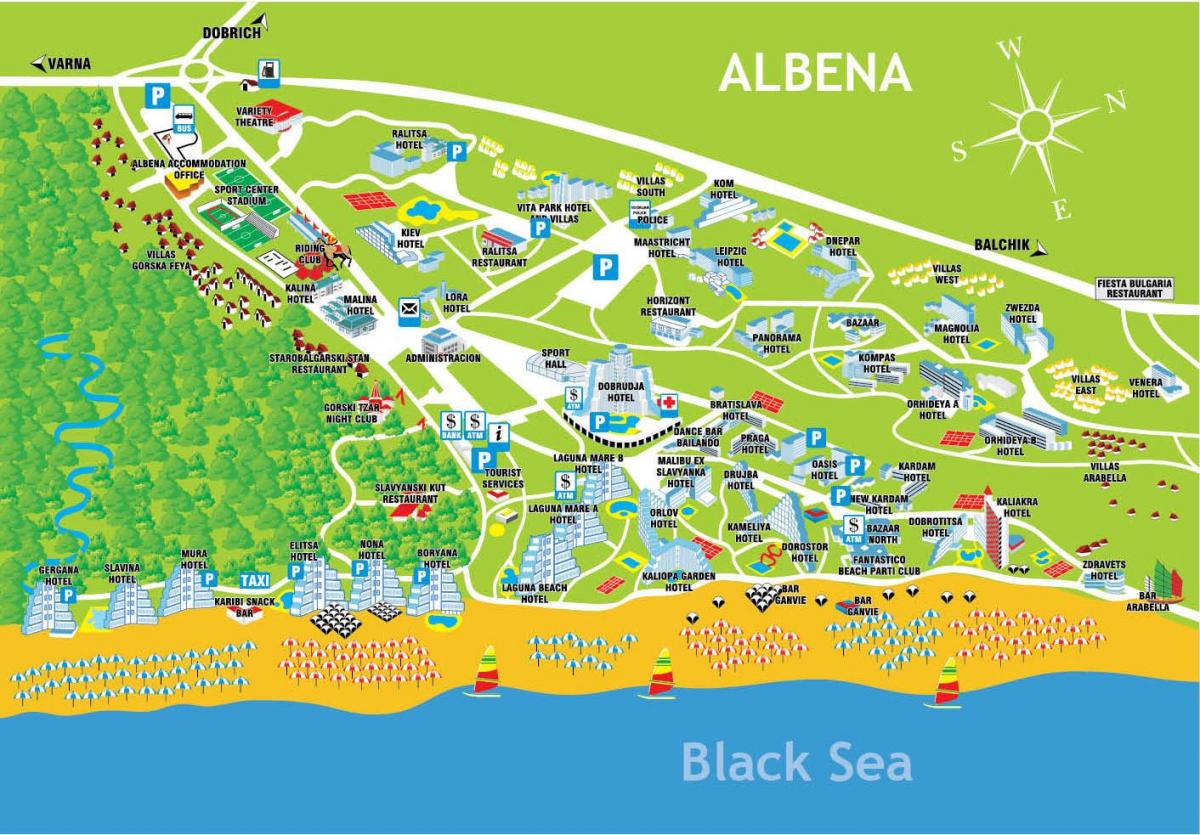 carte albena Bulgarie