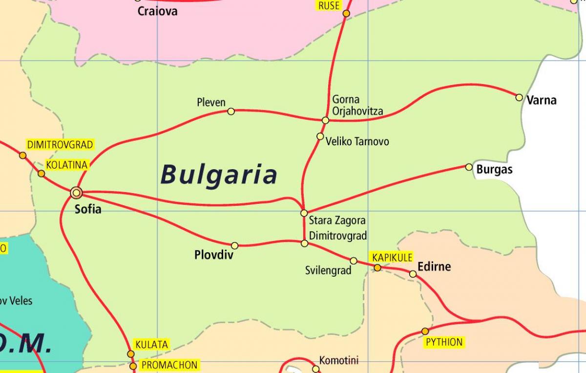 La bulgarie carte du train