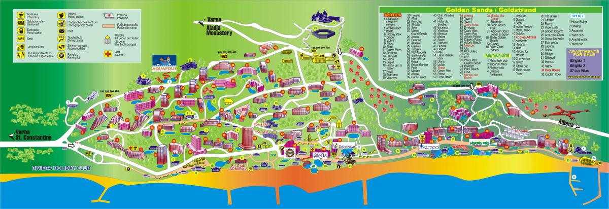 golden beach Bulgarie carte