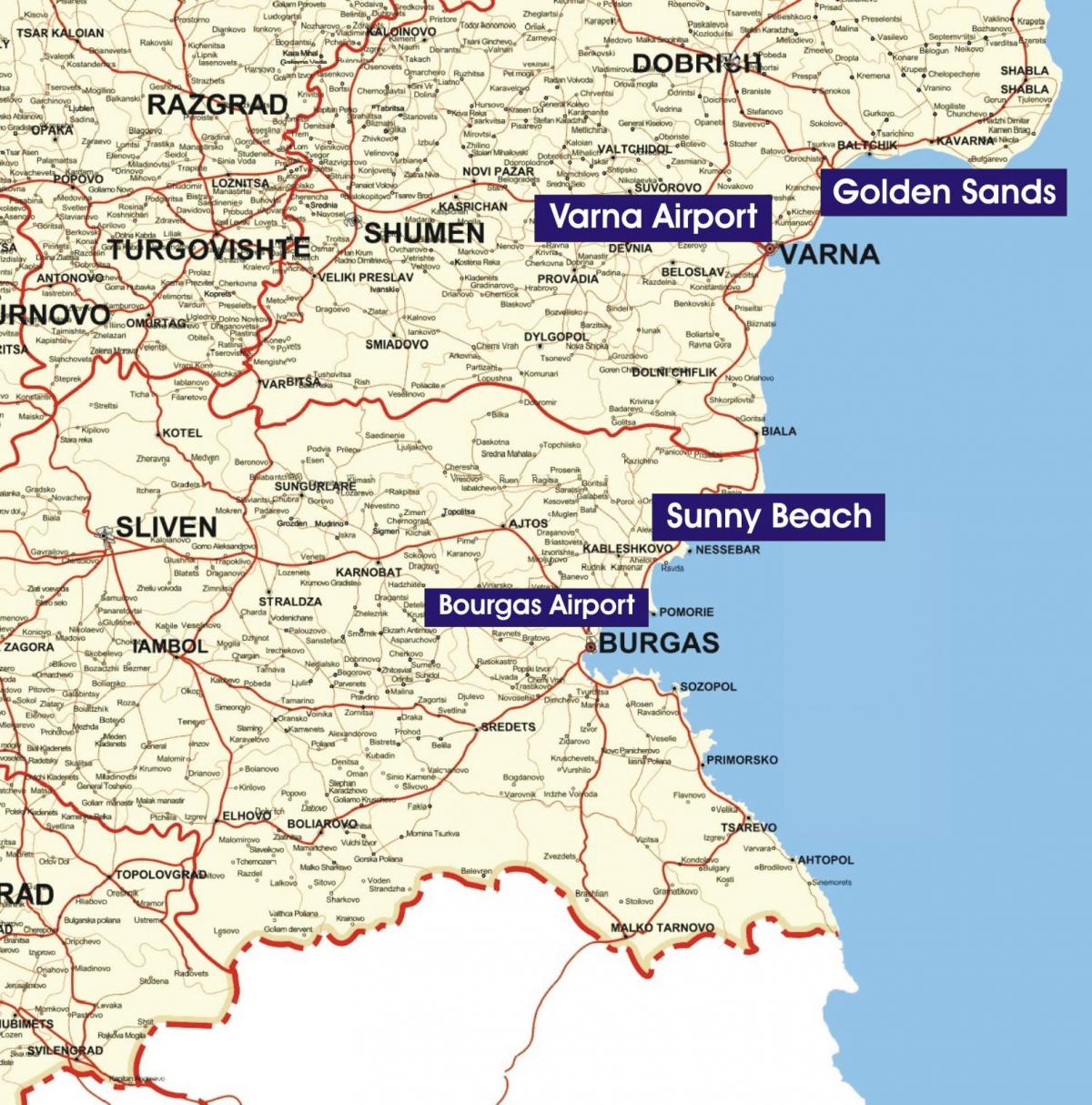 La bulgarie plages de carte