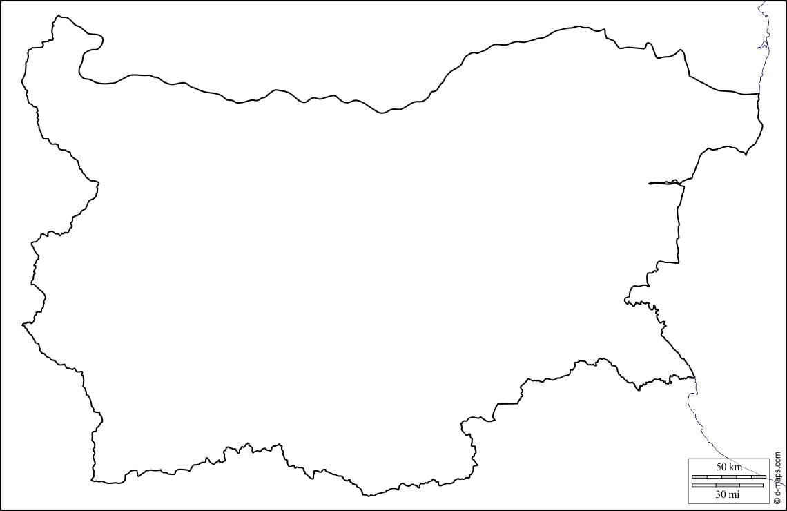 carte de la Bulgarie carte de contour