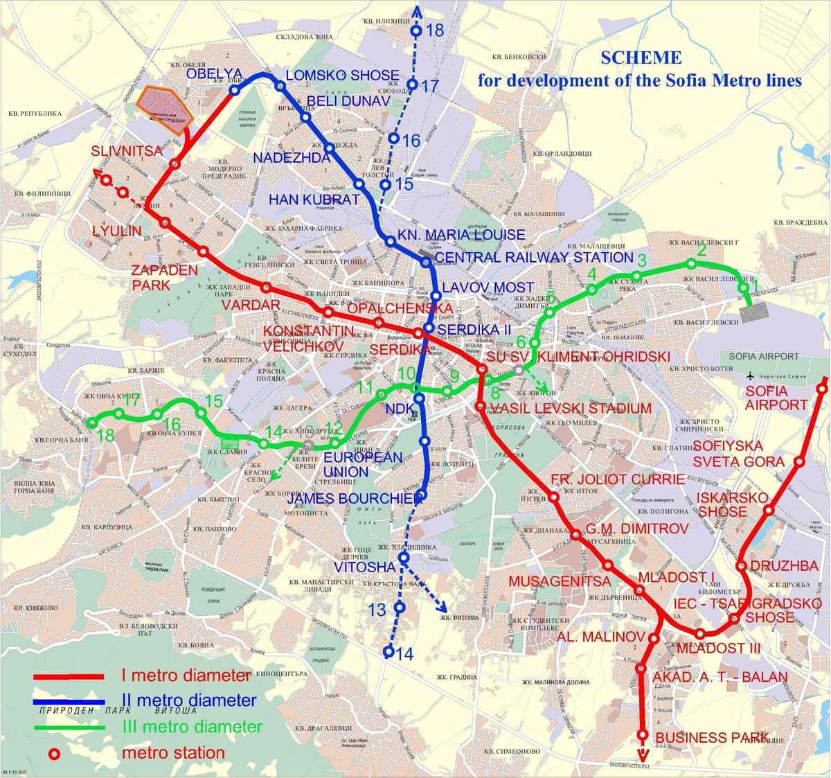 carte de la Bulgarie métro