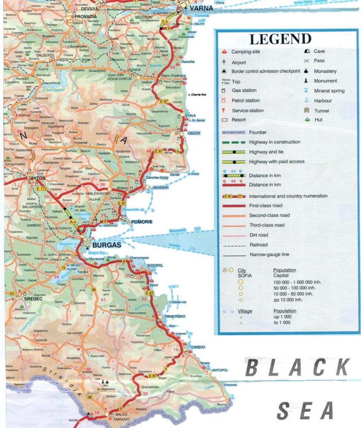 La Bulgarie Mer Noire Carte Bulgare De La Mer Noire De La