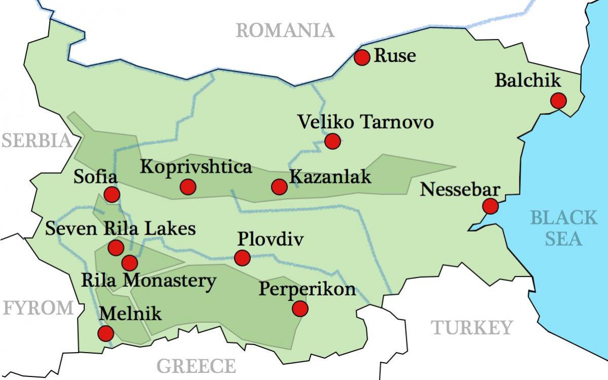 carte des monastères bulgares