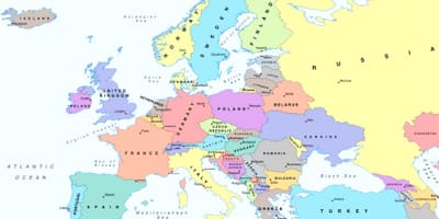 Carte de l'europe montrant la Bulgarie