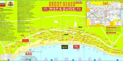 La carte touristique de sunny beach, Bulgarie