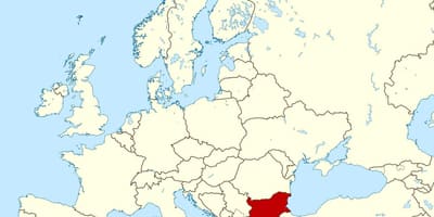Carte du monde montrant la Bulgarie