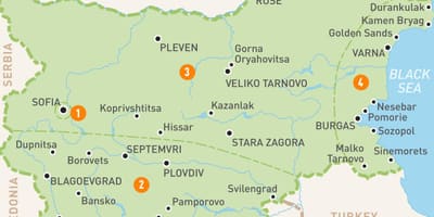 La bulgarie carte des régions