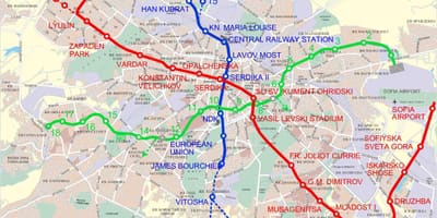Carte de la Bulgarie métro