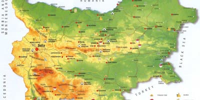 Les montagnes bulgares carte