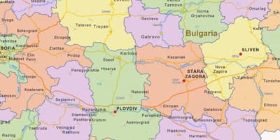 Carte de la Bulgarie politique