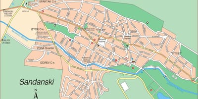 Carte de sandanski Bulgarie